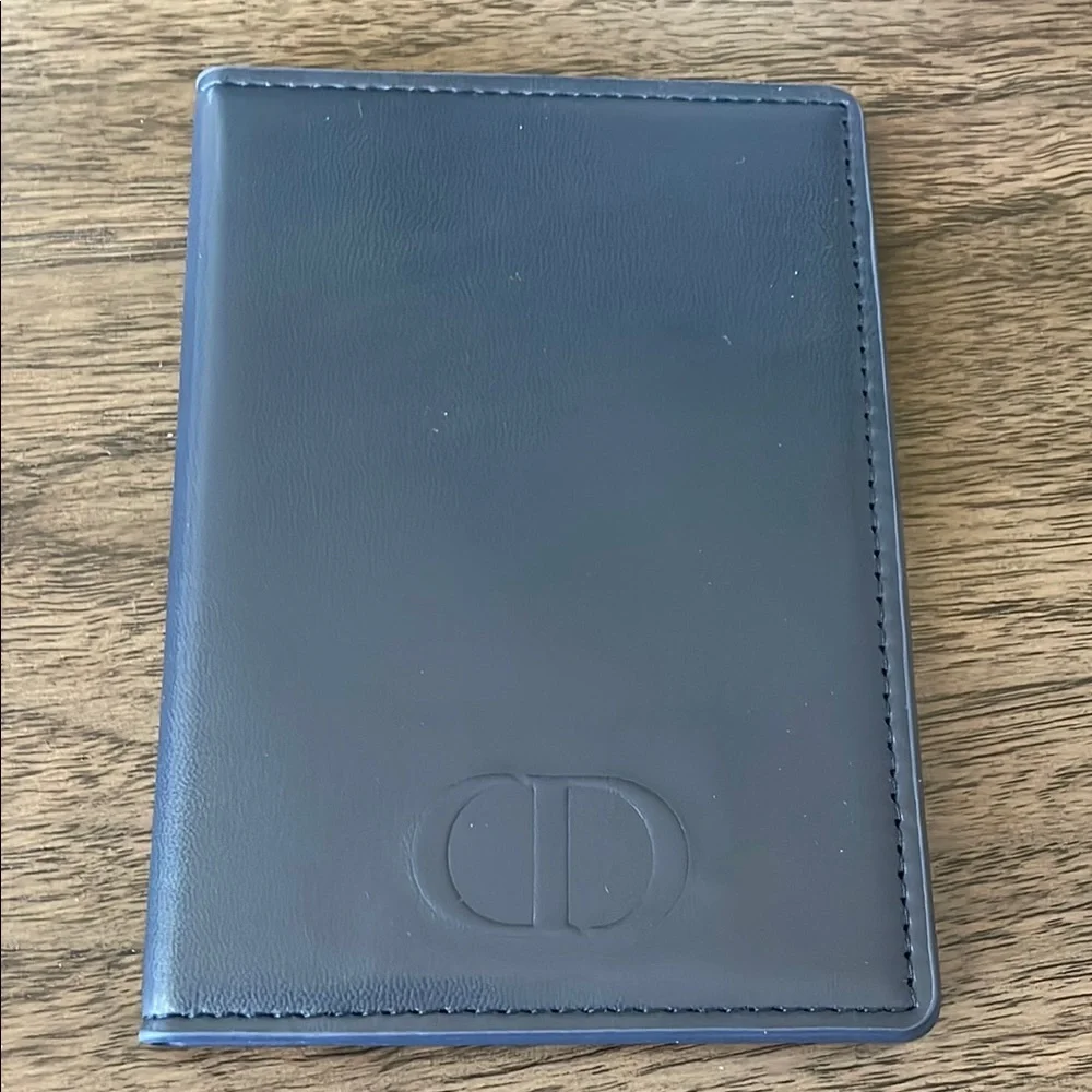 Dior Beauty Navy Leather Passport Holder NEW